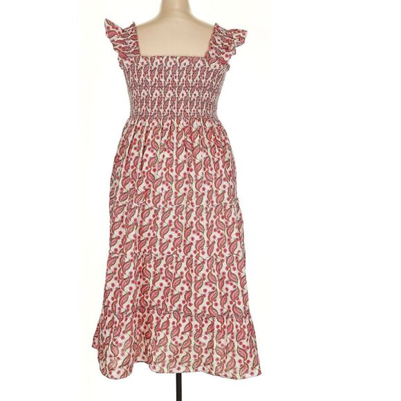 Hill House Ellie Nap Dress Birch Vine Stripe Floral Red Dress Size 4X - Picture 4 of 8